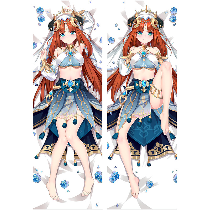 Genshin Impact Nilou Dakimakura Waifu Vỏ Gối 2 Mặt In Hình Anime Trang Trí Gối