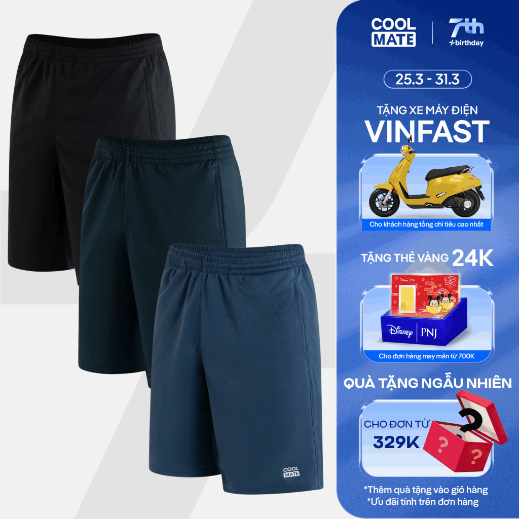 Combo 03 Quần short nam thể thao ProMax S1 thoáng khí Coolmate