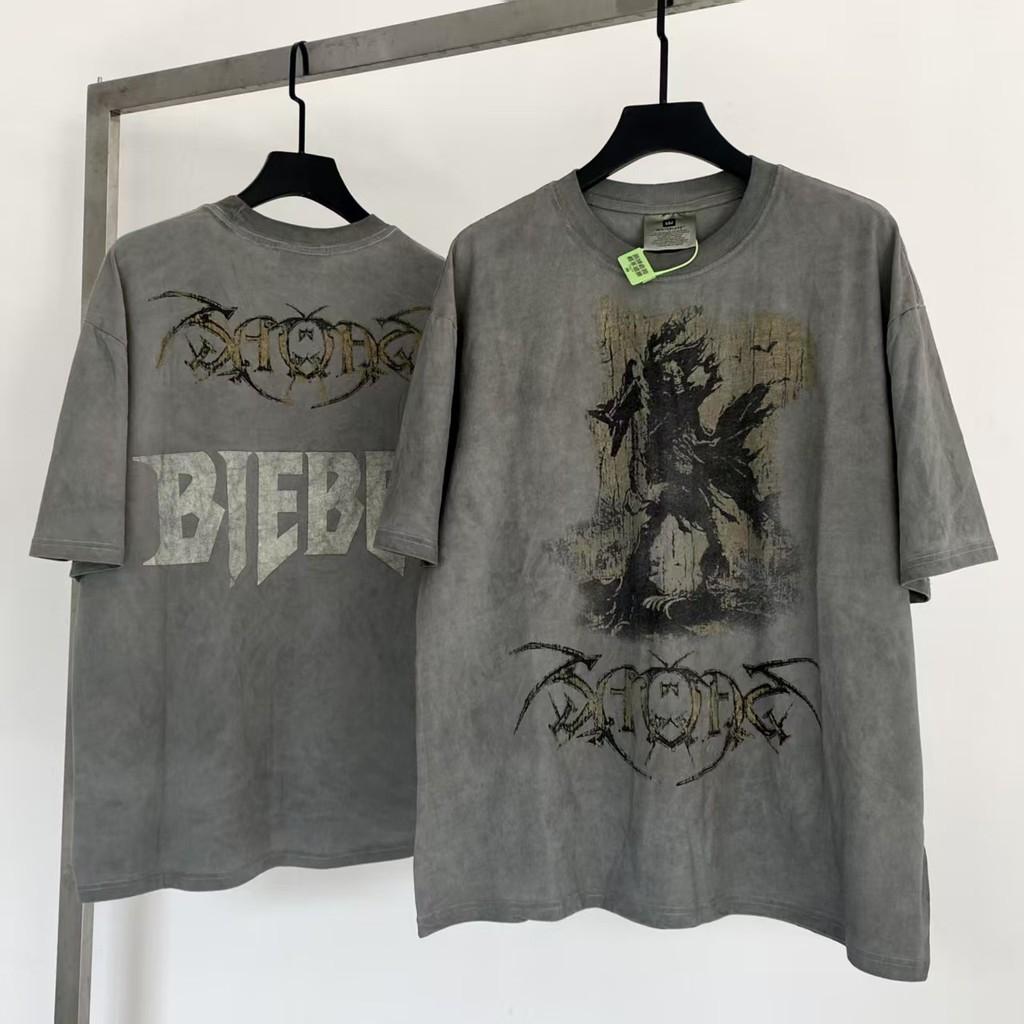 KISW Purpose Tour Justin Bieber Bieber Tour “Rock 'n' Roll Ghost”Limited edition washed short-sleeve