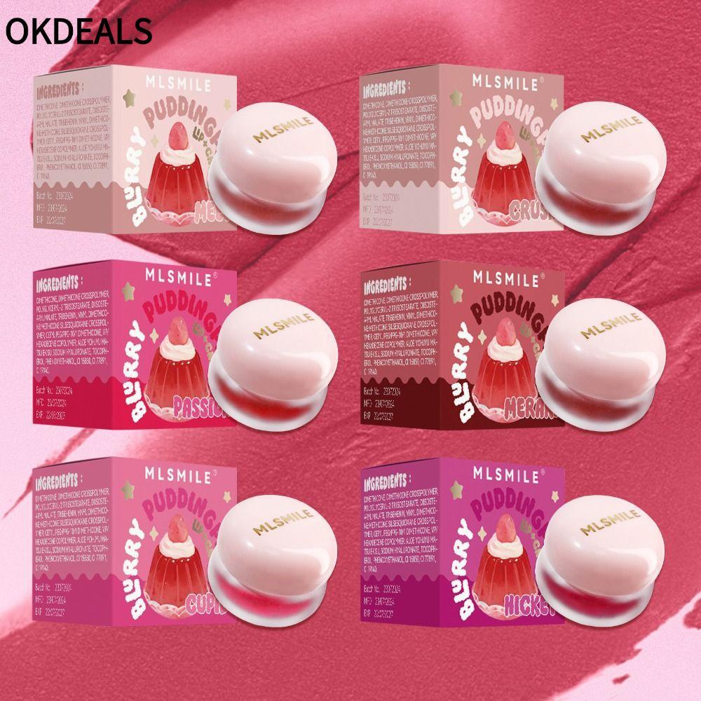 OKDEALS Phấn má hồng trang điểm, má hồng đa năng Lip Pudding Pot, Velvet Nhẹ Matte Lipstick Nữ Bé gá