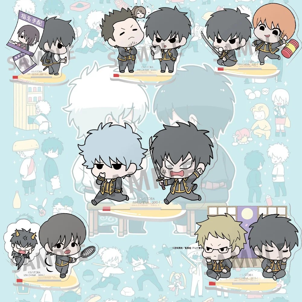 Mô hình Standee Anime Gintama Sakata Gintoki Hijikata Toshiro Okita Sougo mô hình mica acrylic trang