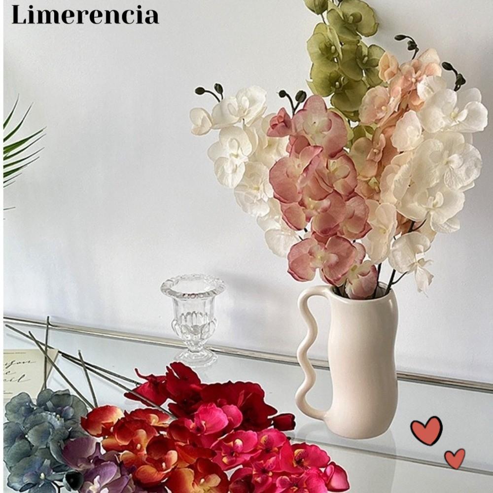 Hoa lan bướm nhân tạo LIMERENCIA, 8 đầu hoa giả 68cm, DIY Silk Faux Orchid Home