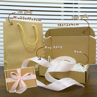 [ĐỌC MÔ TẢ] Giftbox gói quà xinh xắn + Túi giấy kraf