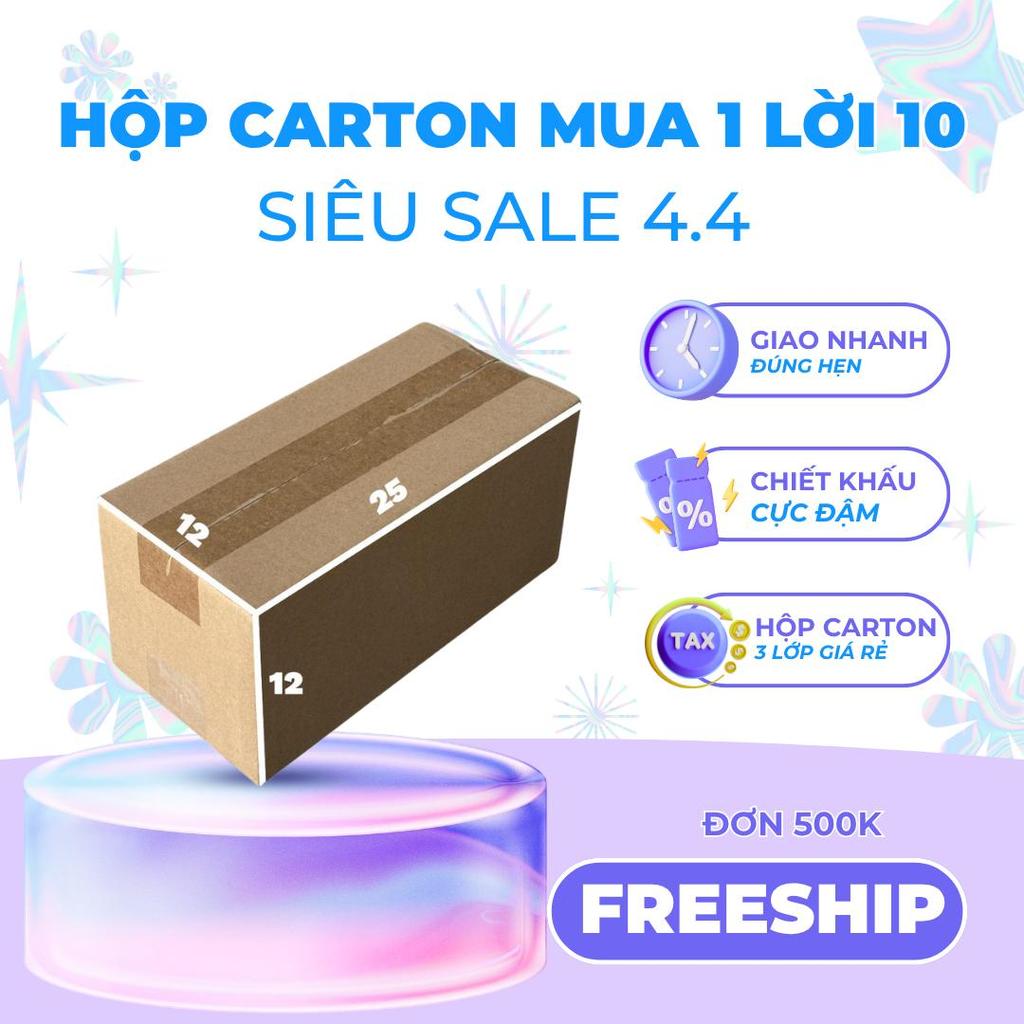 hộp giấy đóng hàng 25x12x12 bộ 100 không in