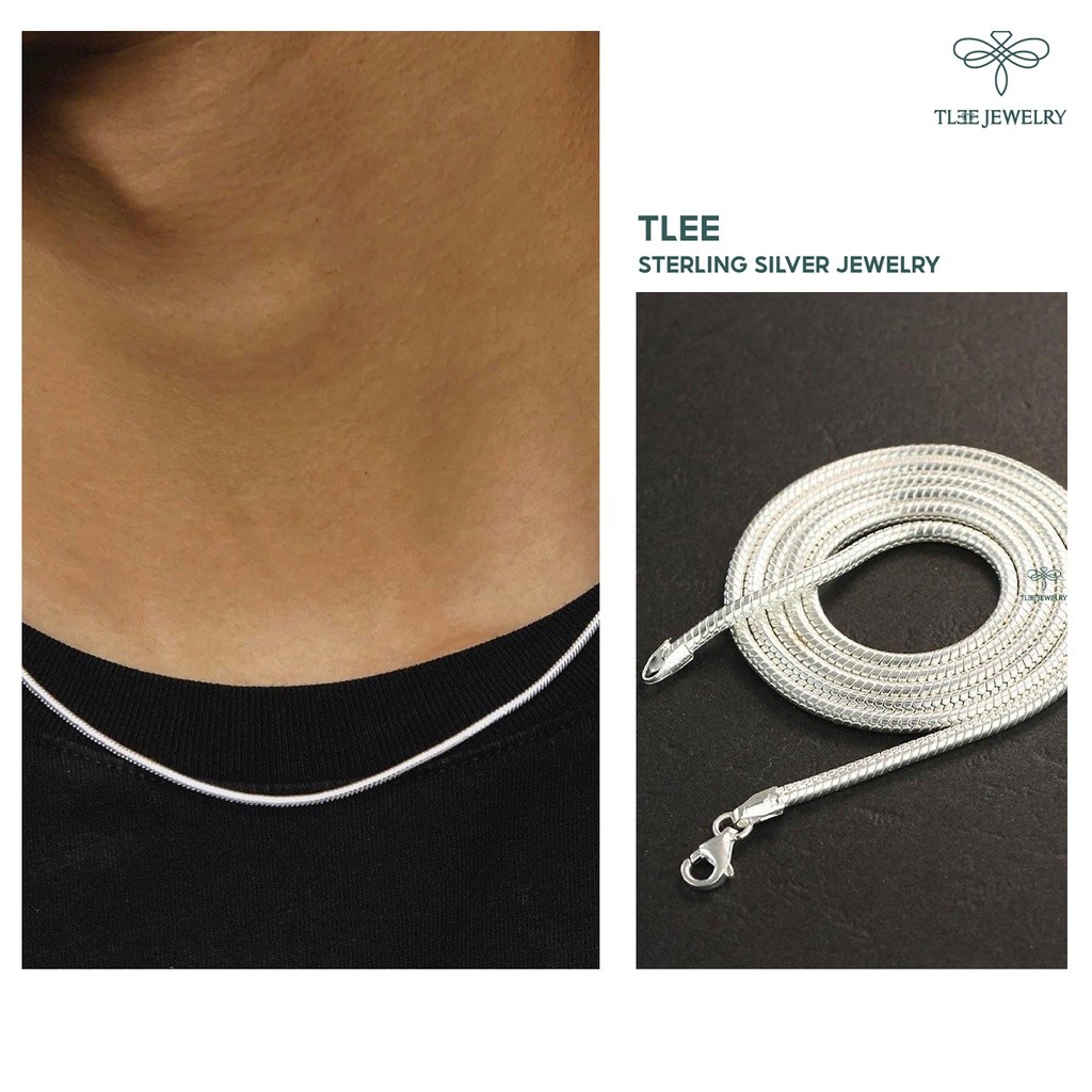 Dây chuyền bạc dày TLEE JEWELLY D0141 thiết kế xoắn