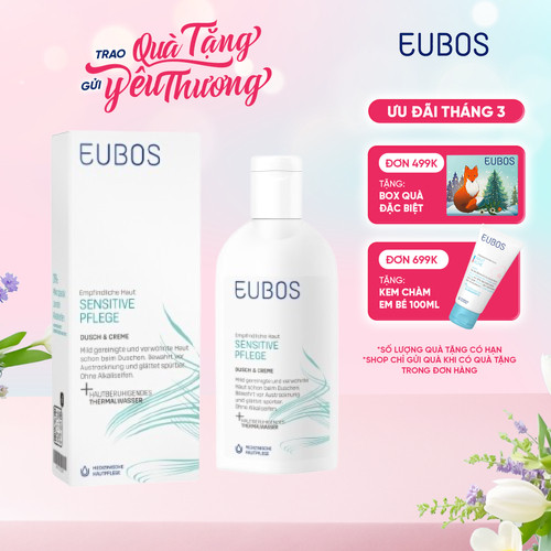 Sữa Tắm Cho Da Khô, Nhạy Cảm EUBOS Sensitive Shower And Cream 200ml