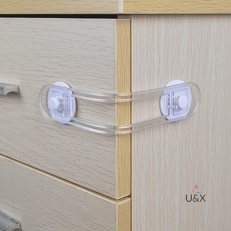 U & X 5 Chiếc Đa Năng Cho Bé An Toàn Lo Ngăn Kéo Tủ Lạnh Lo Trong Suốt Chống Mở Dây Đeo Mềm An Toàn 