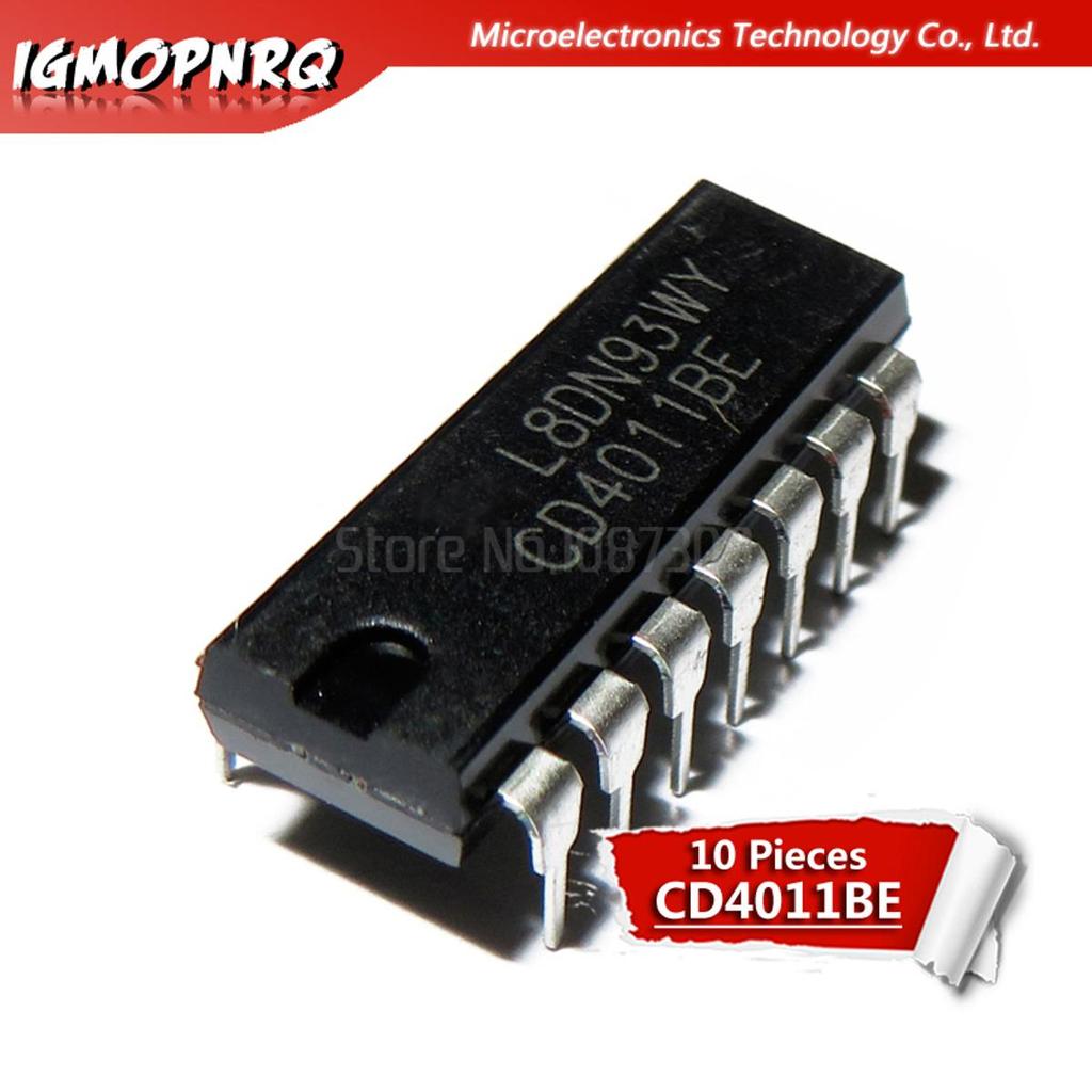 10 Chiếc CD4011 CD4011BE HEF4011BP HEF4011 DIP-14 Quad 2 Đầu Vào Đệm p Mới Ban Đầu