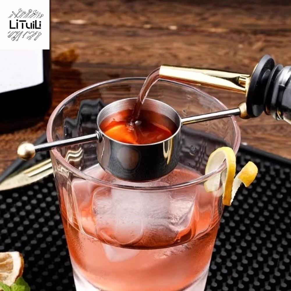 AKAMA Jigger, Cốc đo thanh 30ml bằng thép không gỉ, Thiết kế hạt đôi thanh dài thủ công Dụng cụ trộn