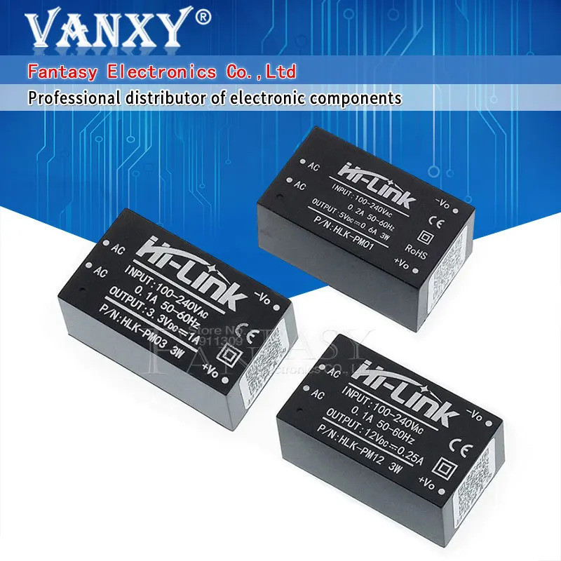 Mô-đun cấp nguồn mini HLK-PM01 HLK-PM03 HLK-PM12 AC-DC 220V đến 5V / 3.3V / 12V, mô-đun cấp nguồn cô