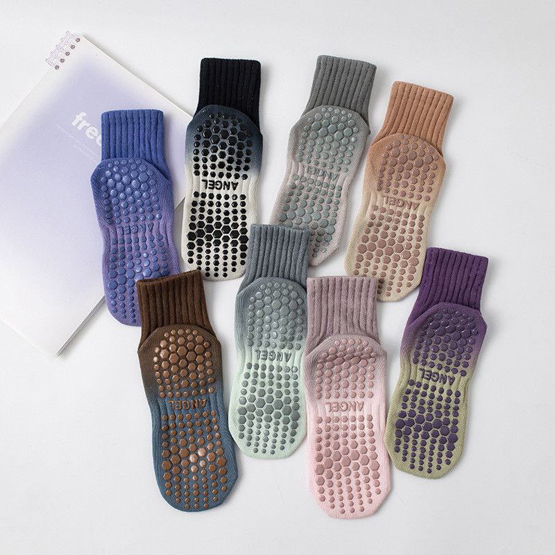 Preferred in-stock items#Women's Yoga Socks, Mid-Calf Socks, Morandi Two-Tone Tie-Dye Pilates Profes