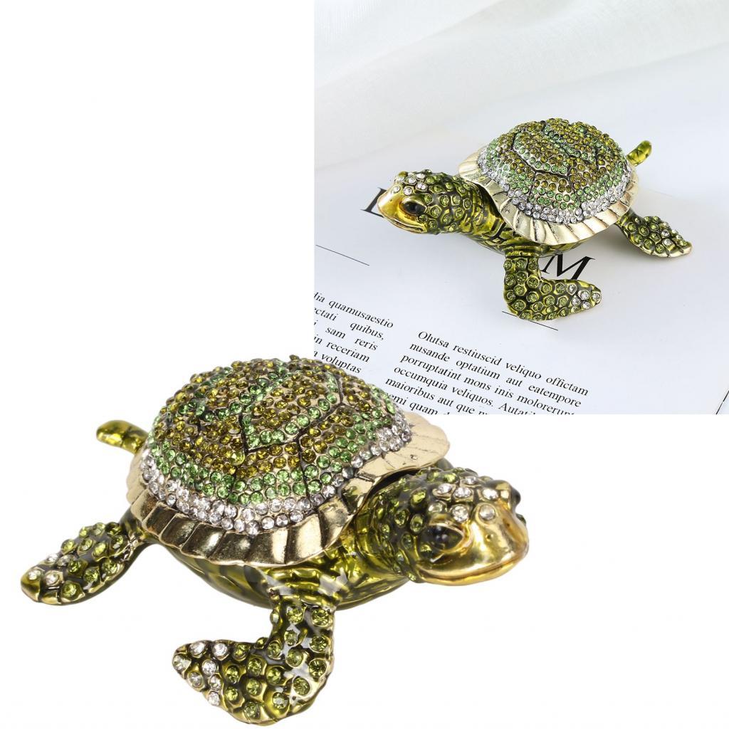 Hộp đựng trang sức kim loại Hợp kim kẽm Inset Kim cương giả Rùa Phong cách Chi tiết phong phú Bejewe