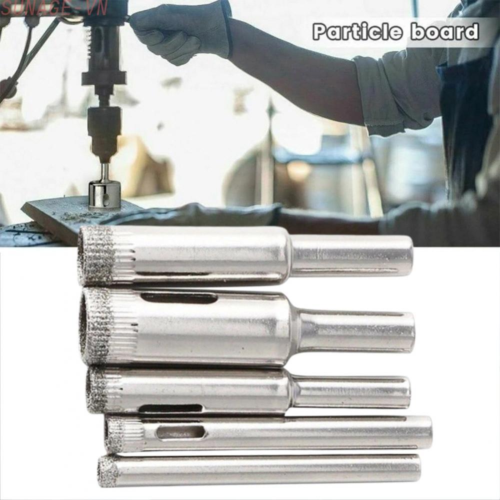 【SUNAGE】5Pcs Corundum Coating Hole Saw Drill Bit Set for Glass Ceramic Tile Marble【HOT Fashion】