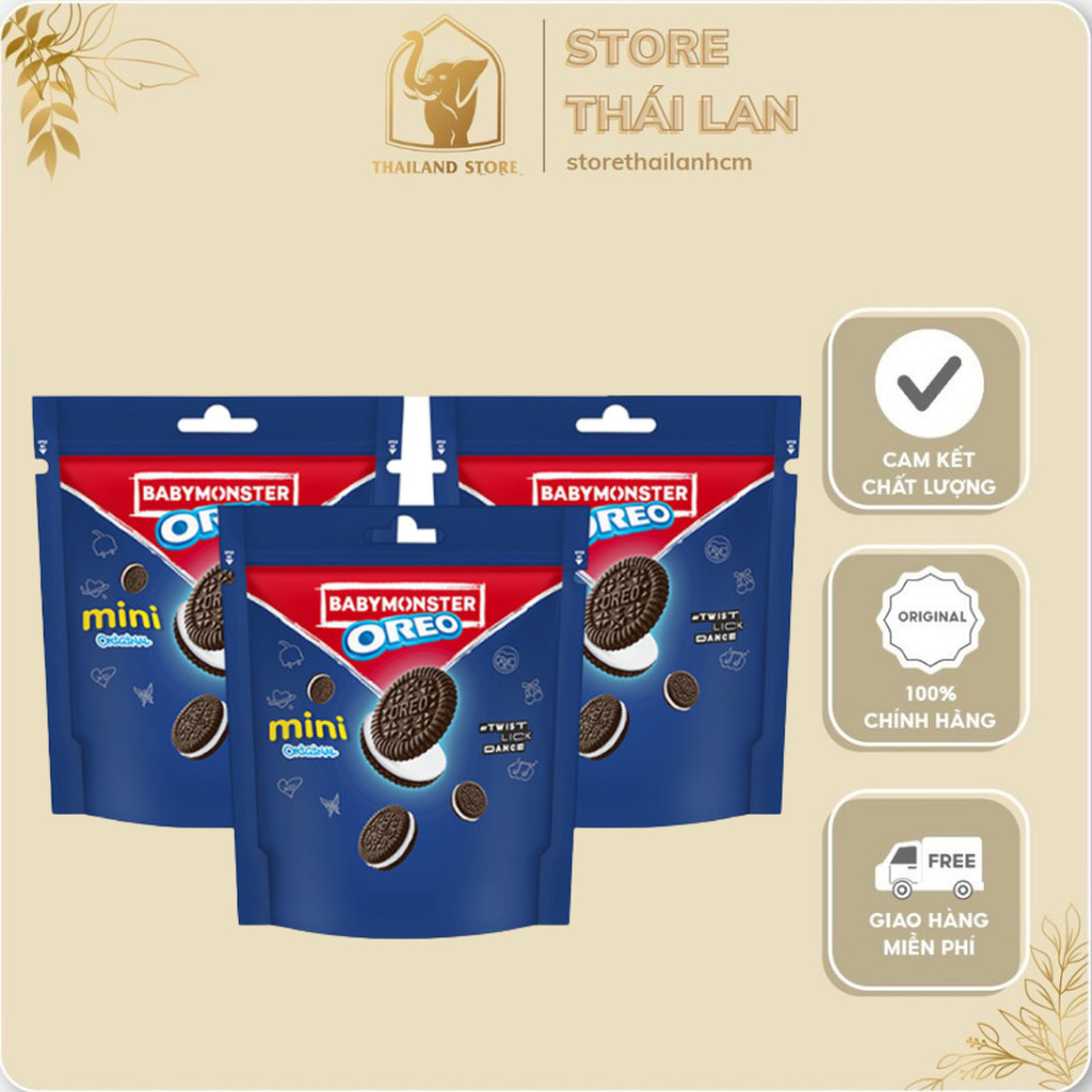 [COMBO 3 BỊCH] Bánh Quy Oreo BabyMonster Mini Kem Vani 58.4g – Phiên Bản Giới Hạn