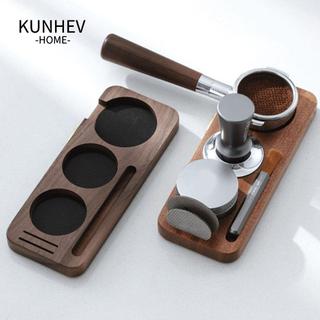 KUNHEV Giá đỡ Portafilter KUNHEV, Trạm trải thảm cà phê lưu trữ 51 / 58mm, Hộp đựng cà phê bằng gỗ Phụ kiện Espresso