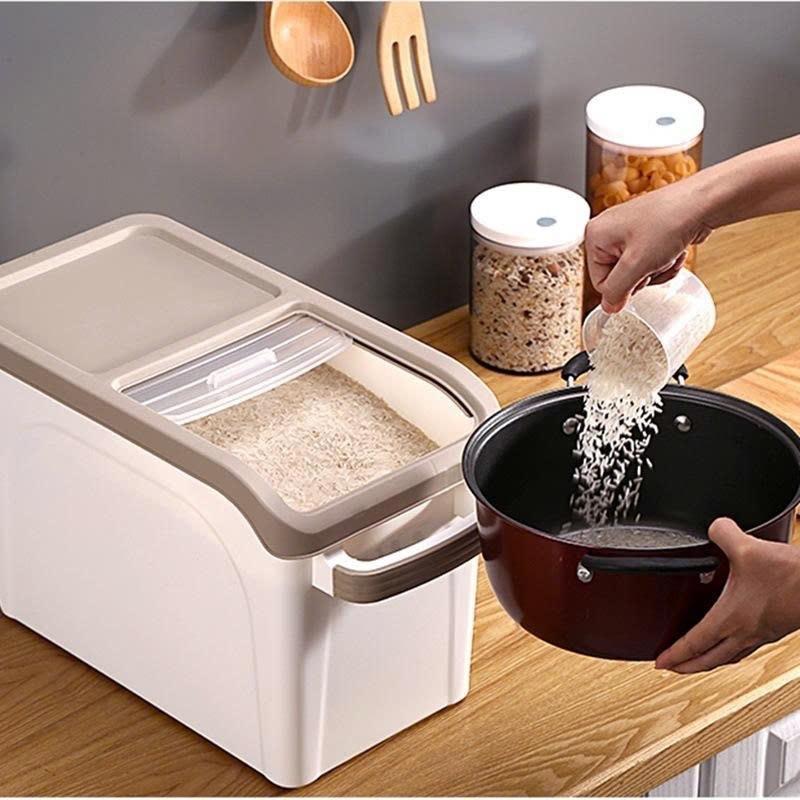 Thùng đựng gạo thông minh 10kg có nắp đậy an toàn PP không mùi
