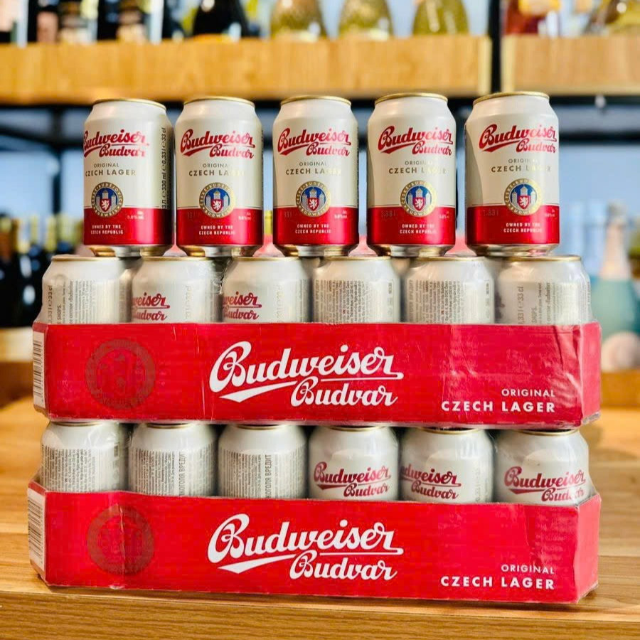 (hỏa tốc) Thùng 24 Lon 330ml Bia Vàng Budweiser Budvar 5% Nhập Khẩu Tiệp Khắc
