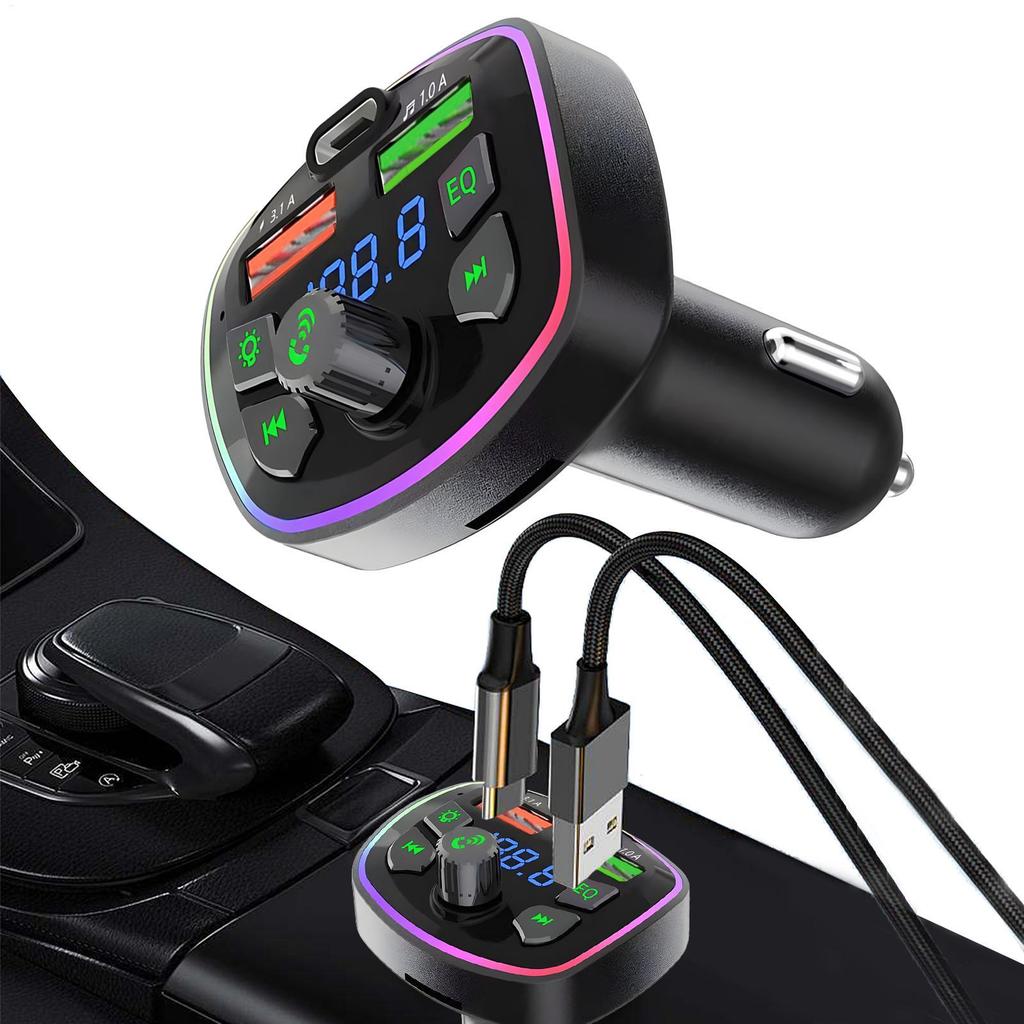 Radio Transmitter For Car FM Radio Transmitter Wireless Car Aux Adapter With Double USB Port Multifu