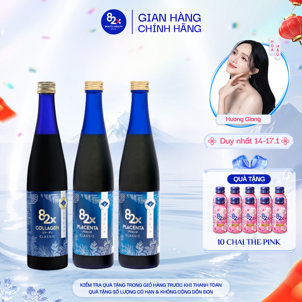 Combo Chăm Da 82X Gồm 1 Chai Classic Collagen & 2 Chai Classic Placenta