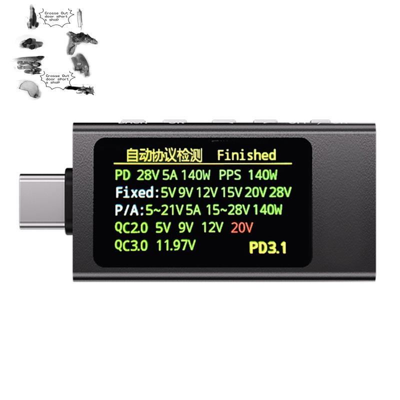 KWS-X1 Type-C DC 4-30V 0-12A Volt Màn Hình Điện Áp Dòng Điện Sạc Công Suất Máy Đo Điện Ngân Hàng