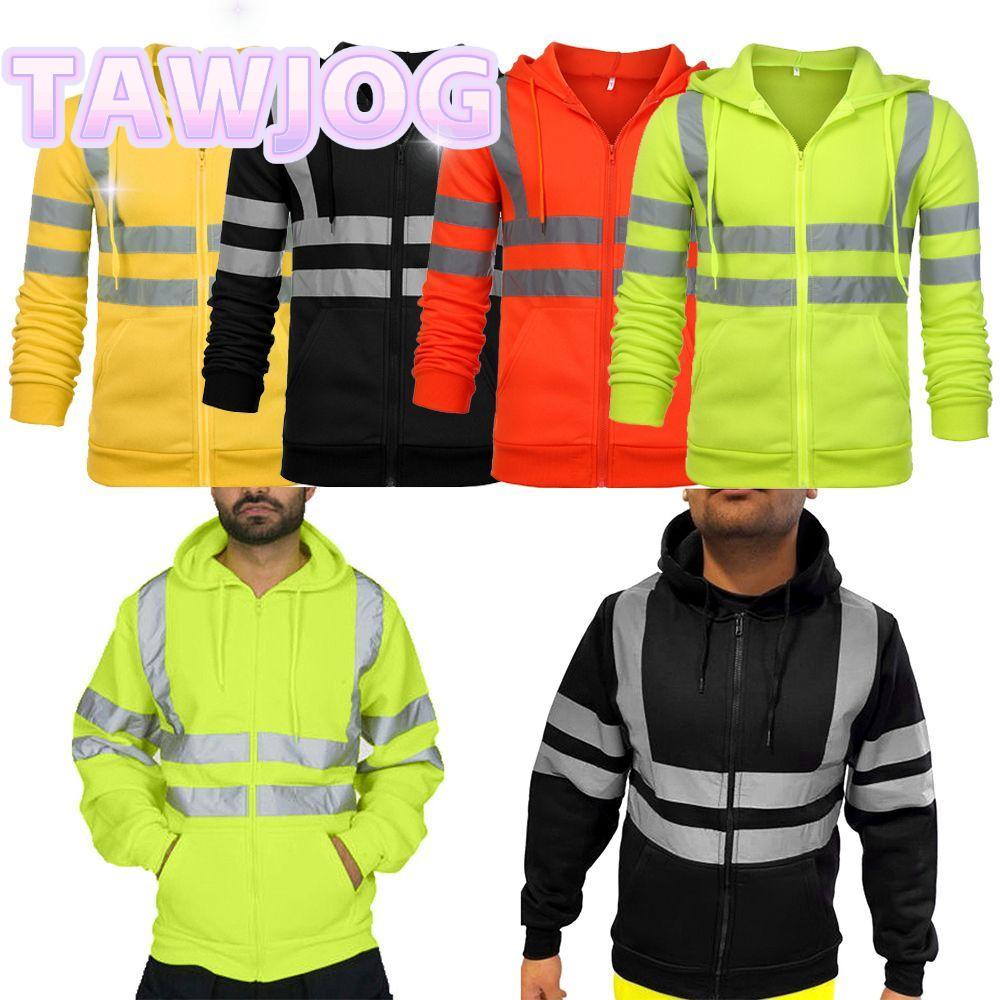TAWJOG Hi Viz Vis Night Work M-4XL Áo nỉ chui đầu Áo Hoodie