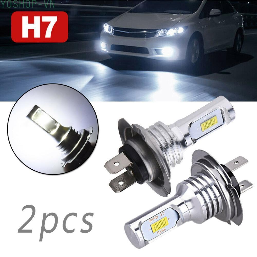 [Ysp]LED Headlights 2Pcs Set Replacement Car H7 Parts Super Bright White 55W