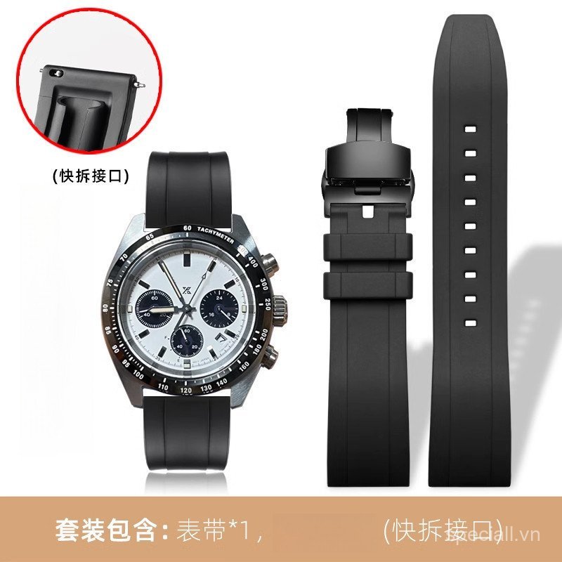 Dây đeo tháo nhanh phong cách đua xe 18-24mm - Dây silicon chống nước cho đồng hồ Seiko Sports Chron