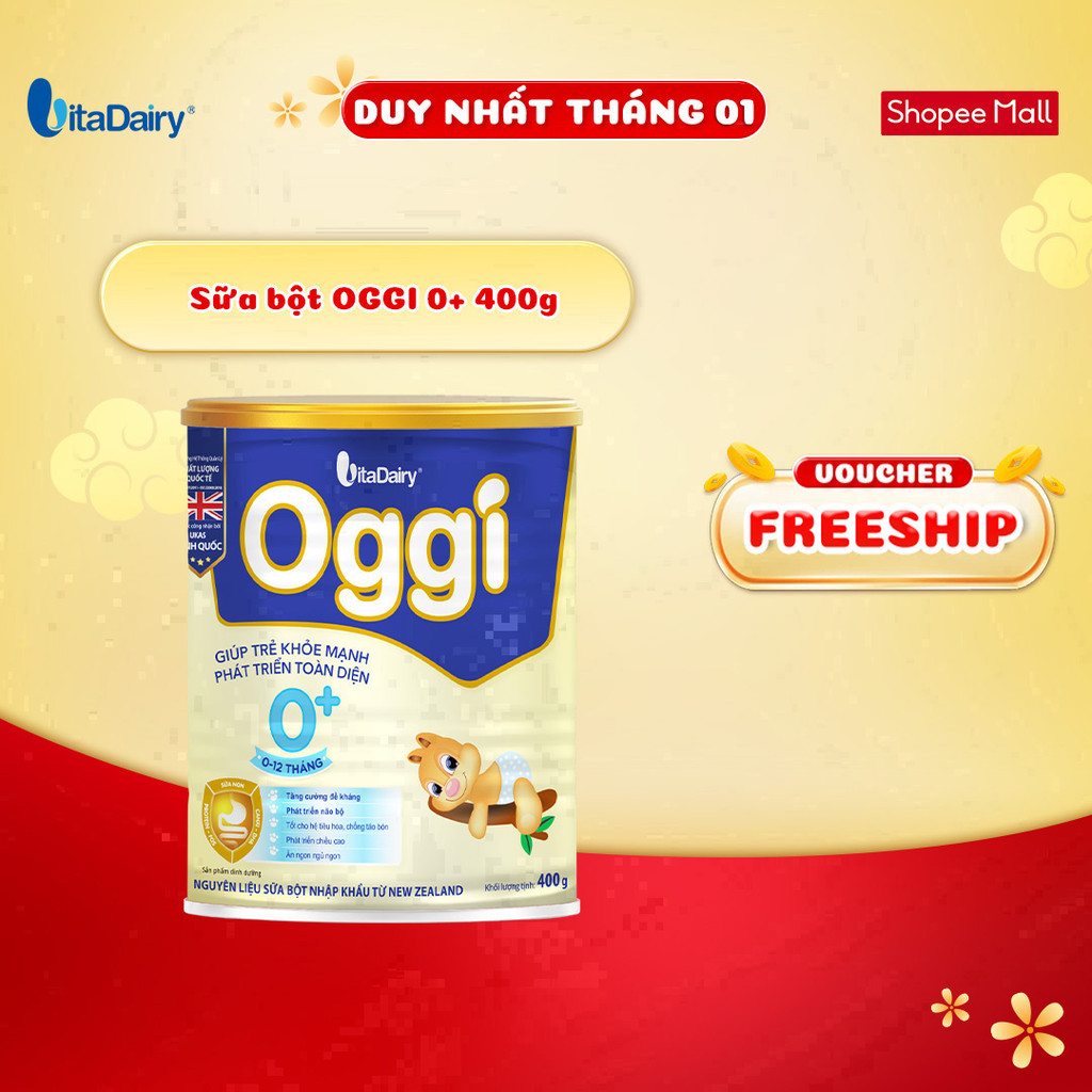 Sữa bột OGGI 0+ 400g hỗ trợ phát triển toàn diện - VitaDairy