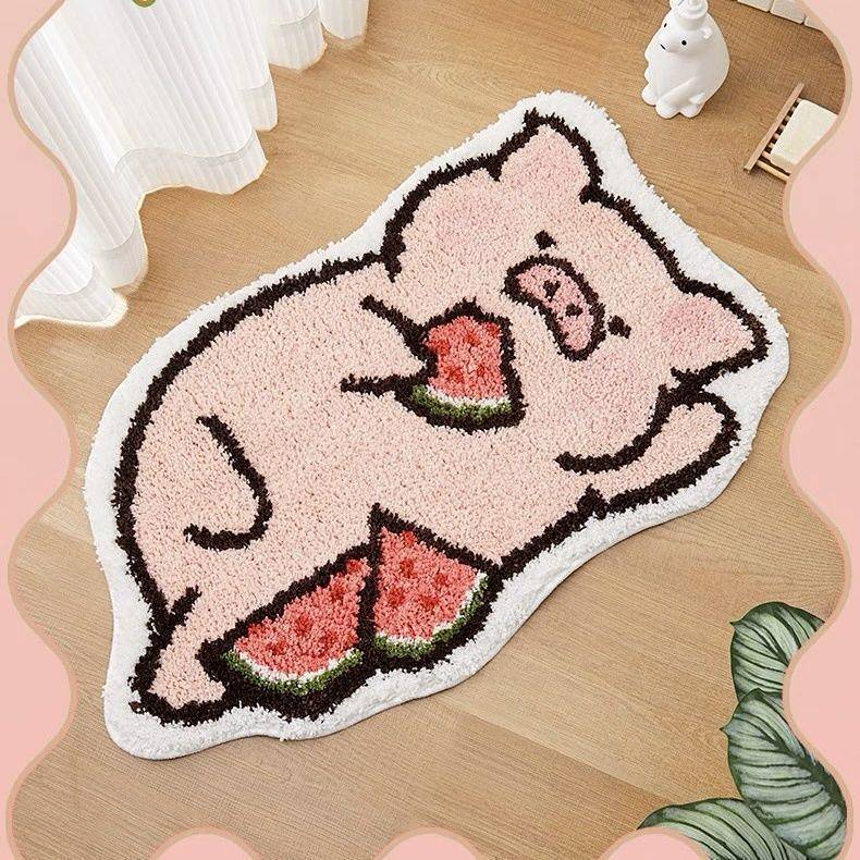 Cashmere Floor Mat Absorbent Bathroom Entrance Floor Mat Cartoon Extra Thick Bedroom Entry Cute Non-