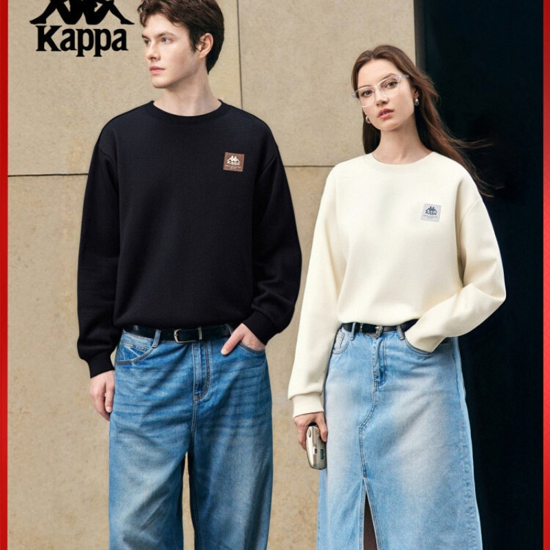 Quá Khổ Kappa Áo Khoác Unisex cổ tròn đơn giản, thoải mái