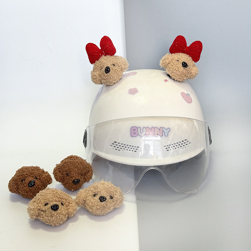 Miếng Dán Trang Trí Mũ Bảo Hiểm Nơ Gấu Sửa Dán Trượt Tuyết Ma Thuật Mũ Bảo Hiểm Đa Năng Chó Con Búp Bê Tháo Rời Phụ Kiện Dễ Thương Nhanh