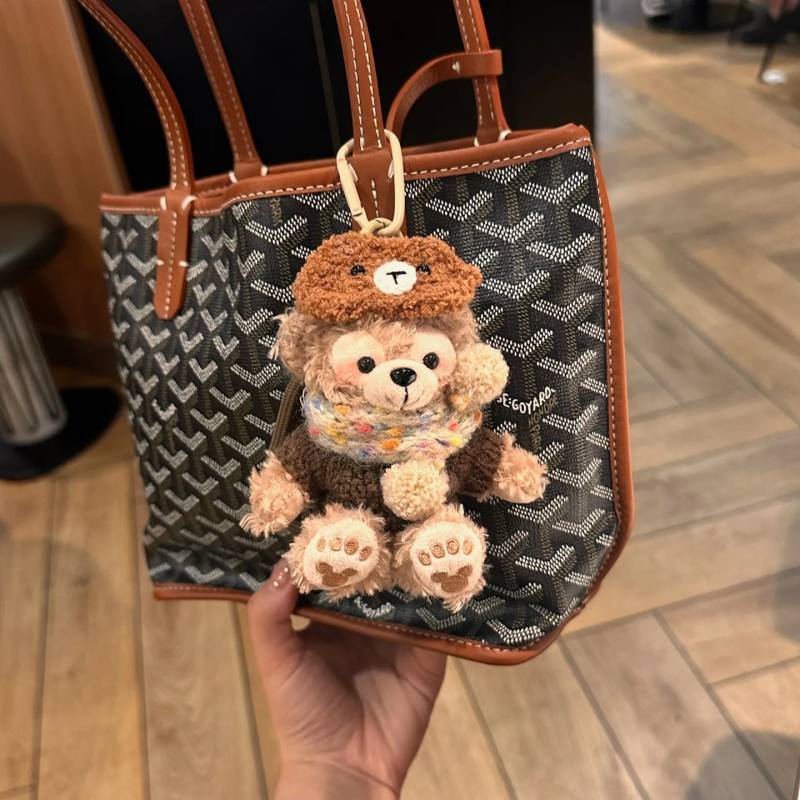 Bear Eye Mask Duffy Bear Handbag Pendant Decorative Plush Doll Car Key Ring Couple Gift e4G8