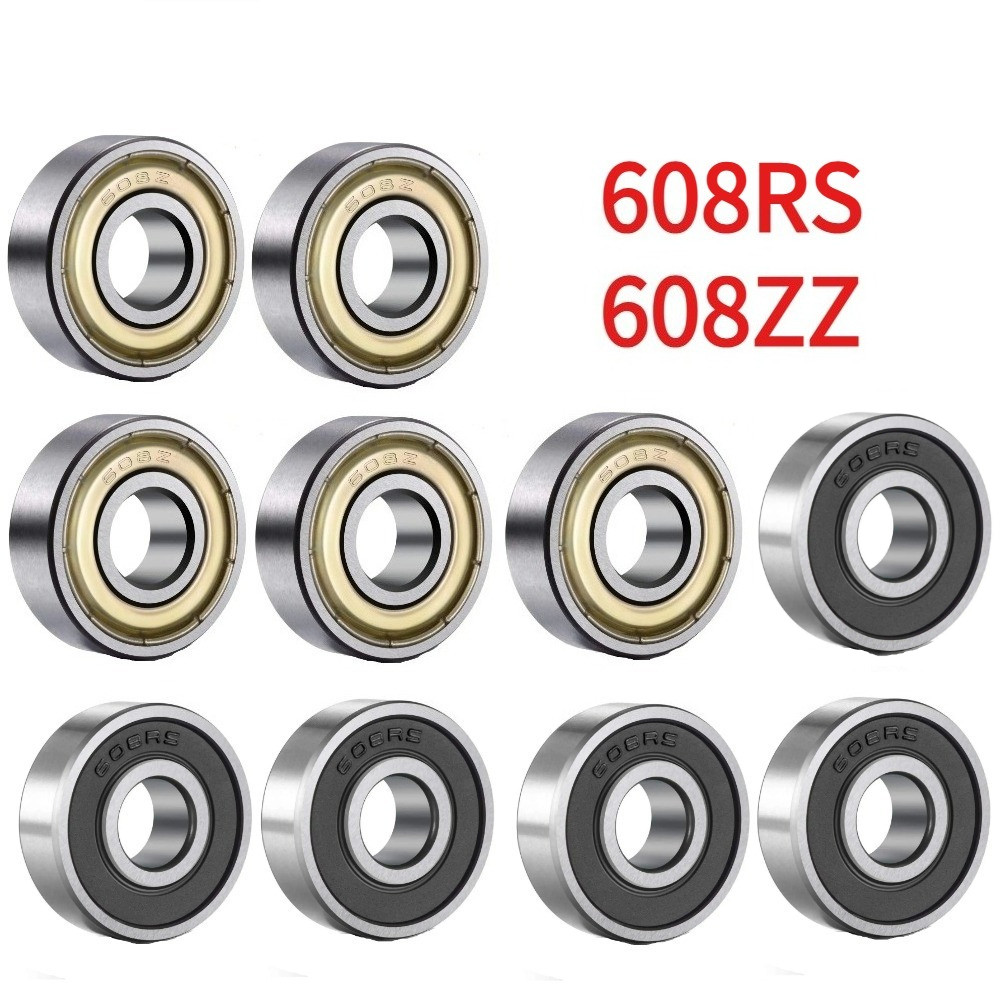 5 Chiếc 608ZZ 608RS Vòng Bi 608ZZ Kim Loại Đôi Được Bảo Vệ Thu Nhỏ Rãnh Sâu Ván Trượt Bóng Vòng Bi 8