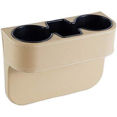 IOKONE Coin Side Pocket Console Side Pocket Leather Cover Car Cup Holder Auto Front Seat Organizer C