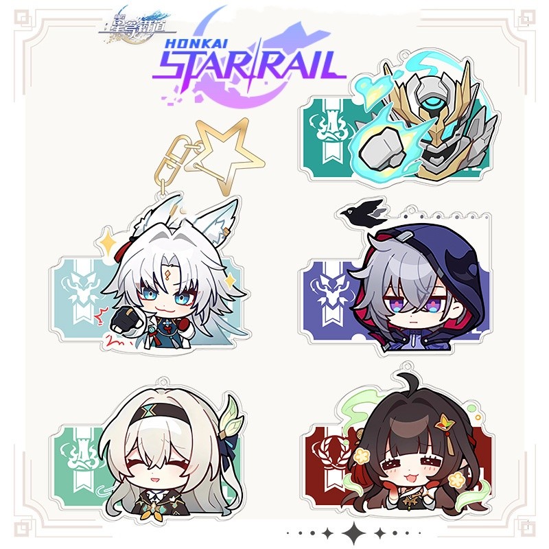 Honkai: Star Rail New Keychain Cute Cartoon Anime Anaxa Phainon Cyrene The Dahlia Pendant Keyring Ba