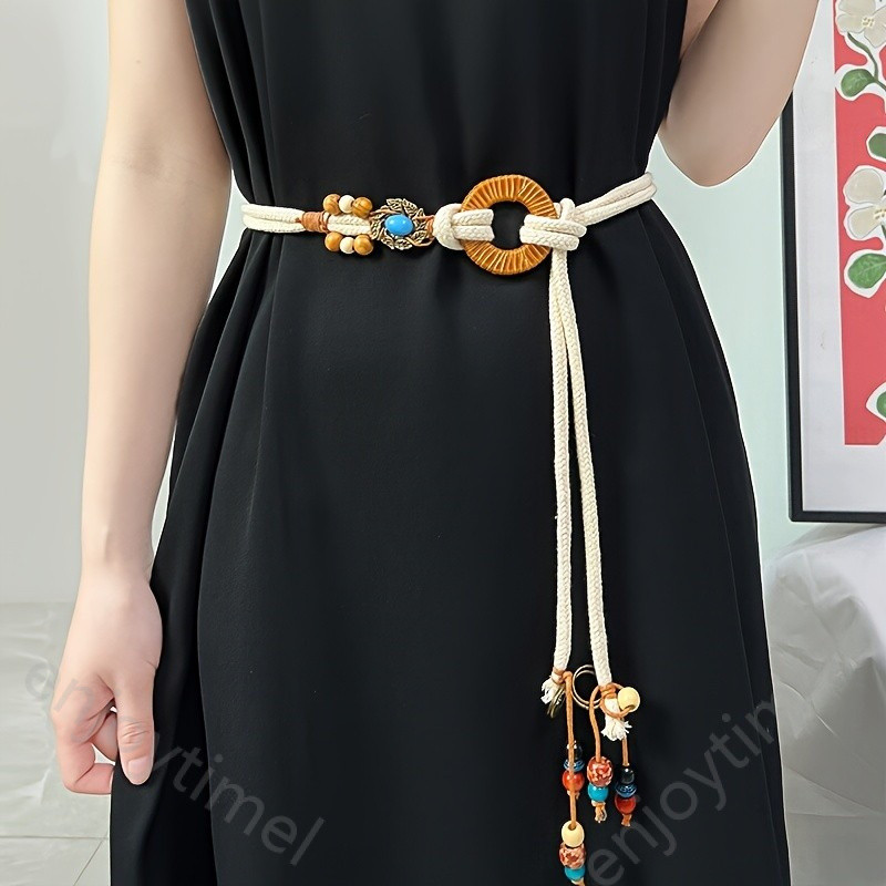 Boho Bện Dây Thắt Lưng Dân Tộc Đầm Trang Trí Mỏng Thắt Lưng Thắt Lưng Dây Xích