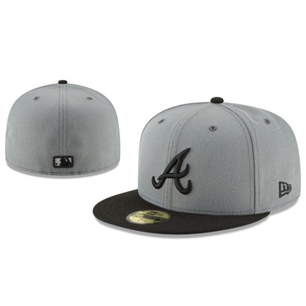 Mũ Full Cap 59FIFTY Atlanta Braves MLB, thiết kế thêu hip hop thời trang