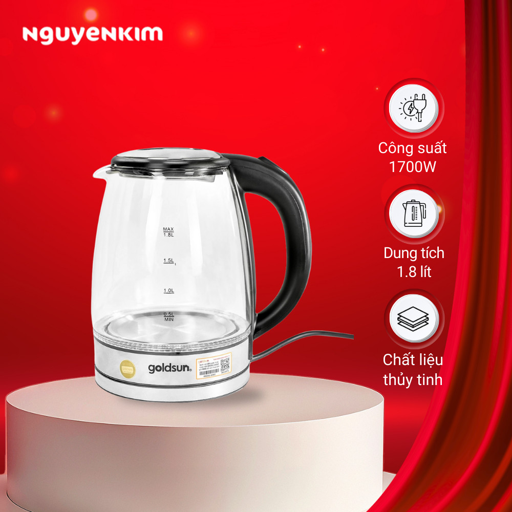 Bình đun siêu tốc Goldsun 1.8 lít GKT2607G