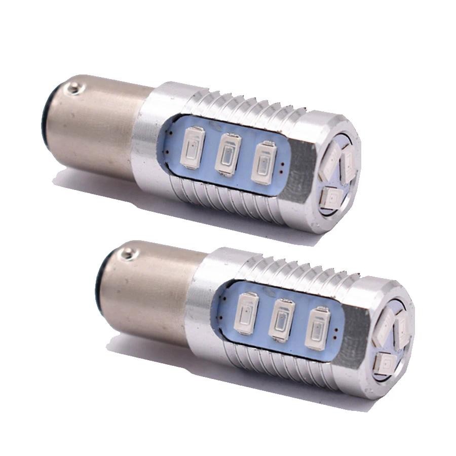2 Chiếc BA15S P21W Đỏ Nhấp Nháy Flash Nhấp Nháy Phanh / Bóng Đèn Dừng 1156 12SMD Bóng Đèn Đèn Đỗ Xe 
