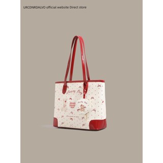 túi tote túi tote đi học U & R Dễ Thương Màu Đỏ Tương Phản Túi Tote Nữ 2025 Phong Cách Mới Hợp Thời Trang Niche Túi Xách Dung Tích Lớn Túi Đeo Vai Phù Hợp Với