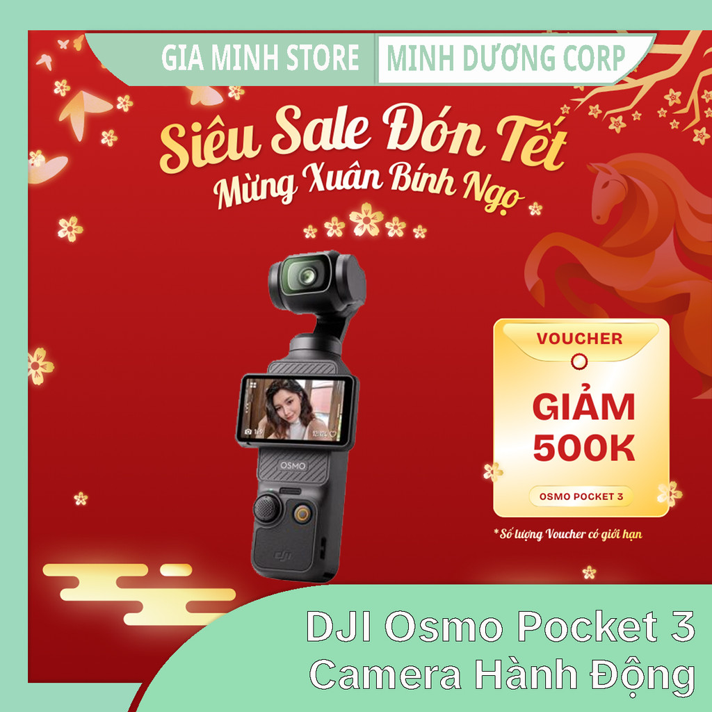 Camera DJI Osmo Pocket 3 - Quay Phim 4K - Chống Rung - Màn Hình Cảm Ứng - Cầm Tay - Hàng Chính Hãng