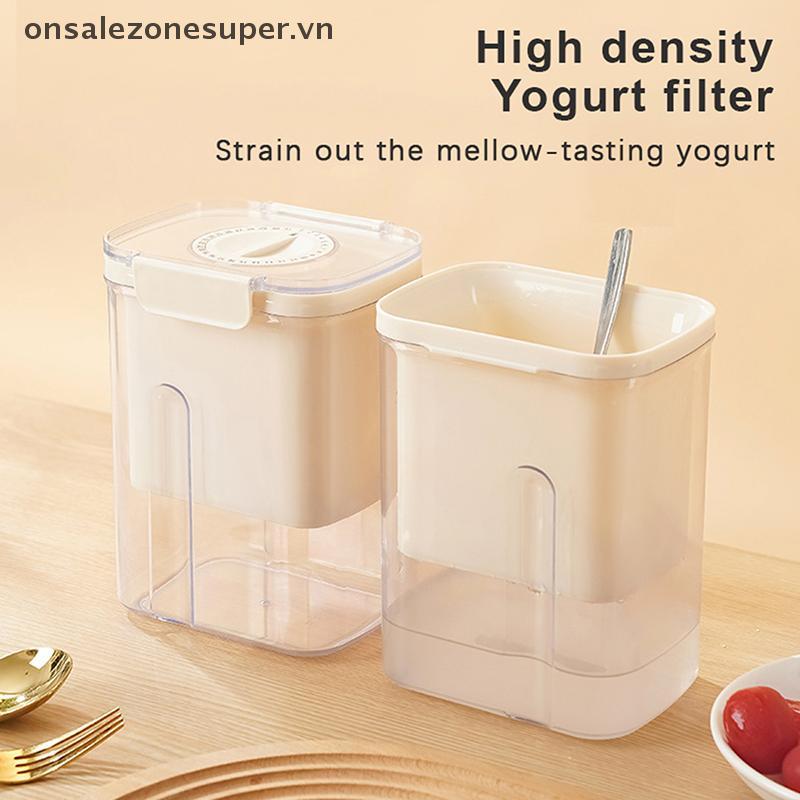 Máy làm sữa chua Hy Lạp tự làm ons với bộ lọc & nắp bằng thép không gỉ tại