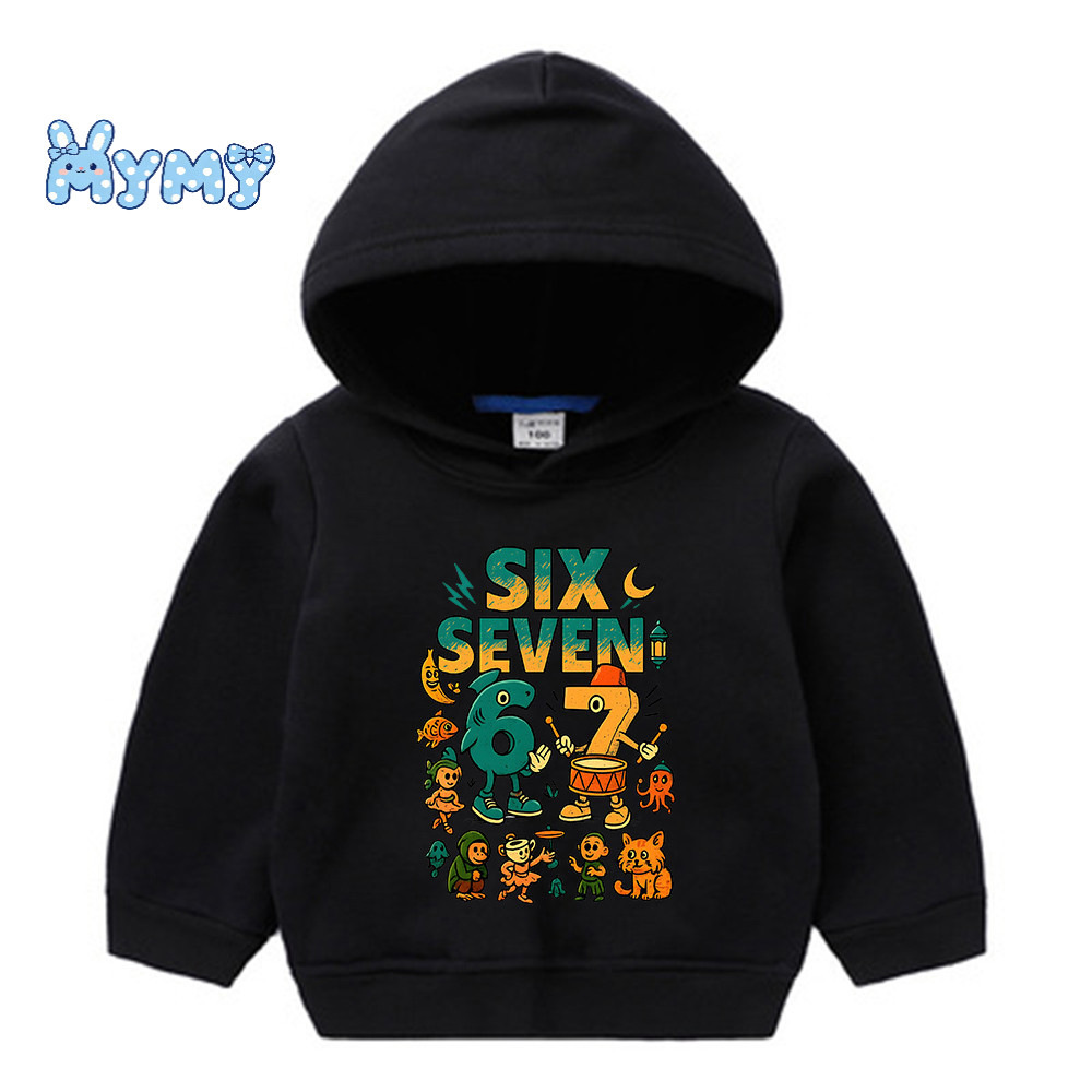 Áo Hoodie trẻ em Six Seven Italian Brainrot | Áo thun thông thường đơn giản cho bé trai và bé gái | 