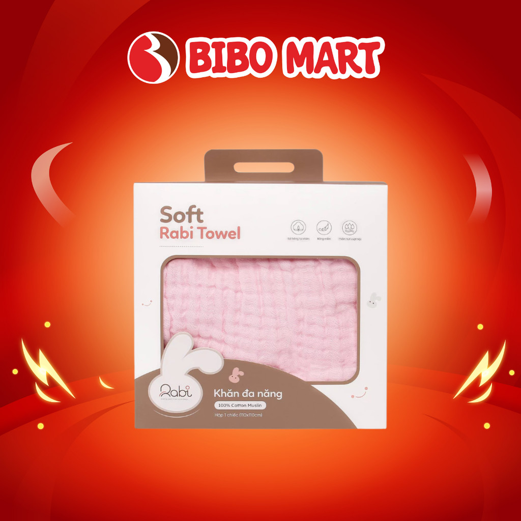 Khăn Xô Tắm 6 Lớp 110x110cm Bằng Sợi Bông Mềm Mại Thấm Hút Tốt An Toàn Cho Da Bé - Bibomart