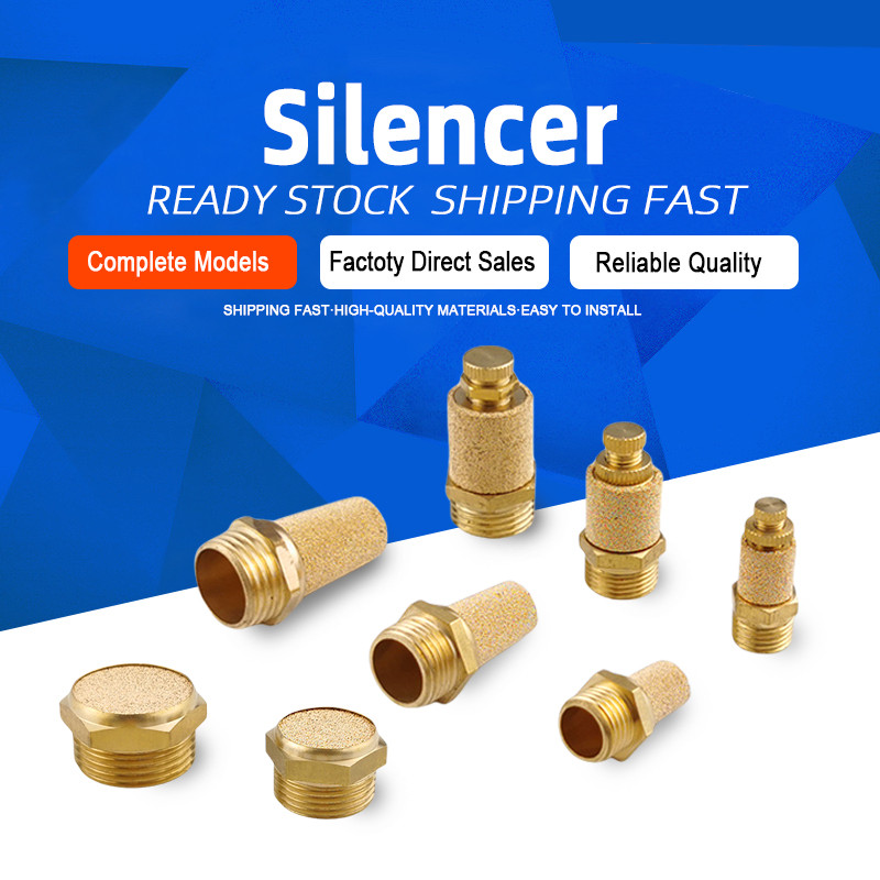 Bộ giảm thanh khí nén bằng đồng thau BSL-01 / 02 / 03 / 04 BSLM-1 / 8 1 / 4 3 / 8 1 / 2 Bộ giảm tiến