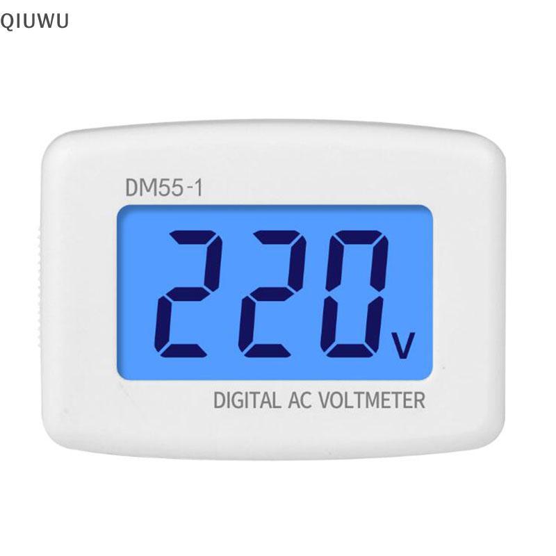 Vôn kế kỹ thuật số QIUWU AC 80-300V Phích cắm EU US DM55-1 Màn hình LCD kiểm tra điện áp Soet.