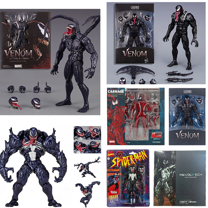 SHF Venom Di Chuyển Khớp Đồ Chơi Mô Hình Đại Lý Nổi Loạn Venom Carnage Shf Carnage Venom Nhân Vật Hà