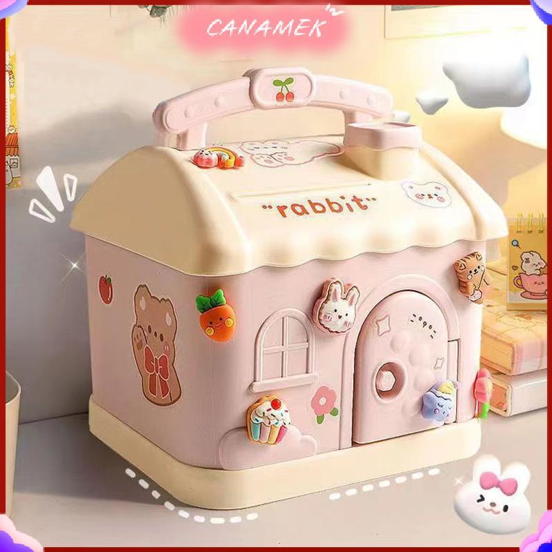 CANAMEK 1 Bộ Trẻ Em Quà Giáng Sinh Năm Mới Dễ Thương Ngôi Nhà Nhỏ Heo Đất Anime Hoạt Hình Vuông Hộp 