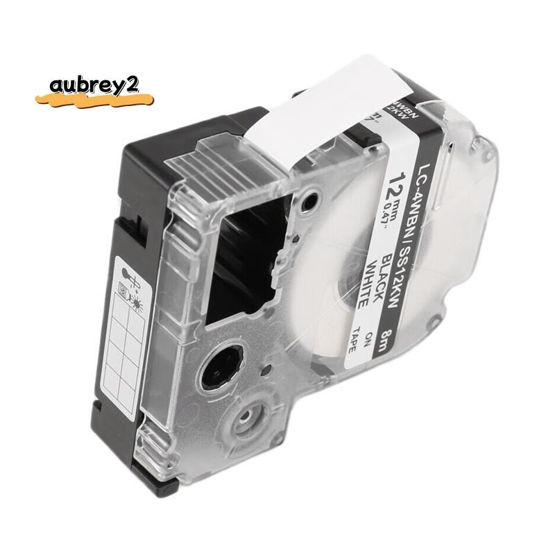 5 Gói Thay Thế -4WBN LC-4WBN9 (SS12KW) Băng Nhãn Cho LabelWorks LW300 LW400 LW500 LW700 Đen Trên Trắ