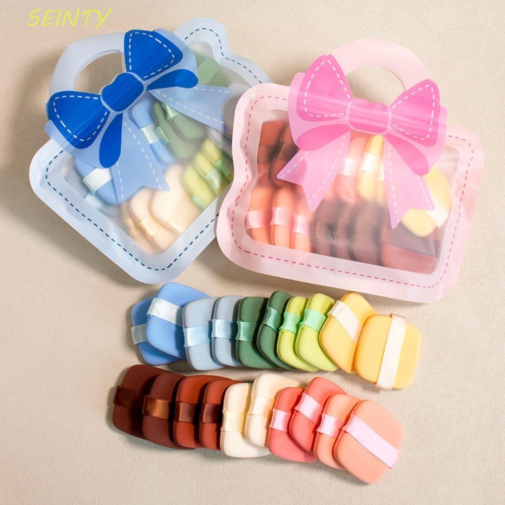 SEINTY 20 chiếc Air Cushion Makeup Puff, Puff mỹ phẩm hoạt hình vuông mềm mại, Ứng dụng khô và ướt T